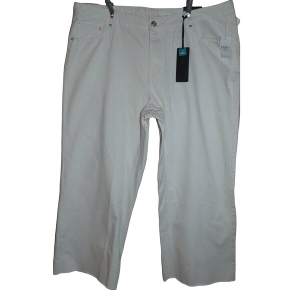 RUE21 Jeans Womens Plus Size 18 White High Rise Ankle Straight 100% Cotton - Picture 1 of 12
